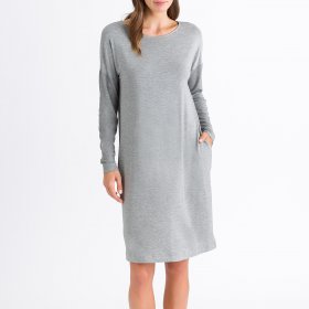 Hanro - Natural Elegance kjole 100 cm langt ærme grey melange