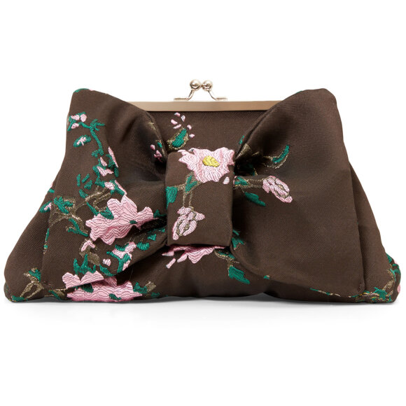 Sonja Love - Velour taske med blomster brun