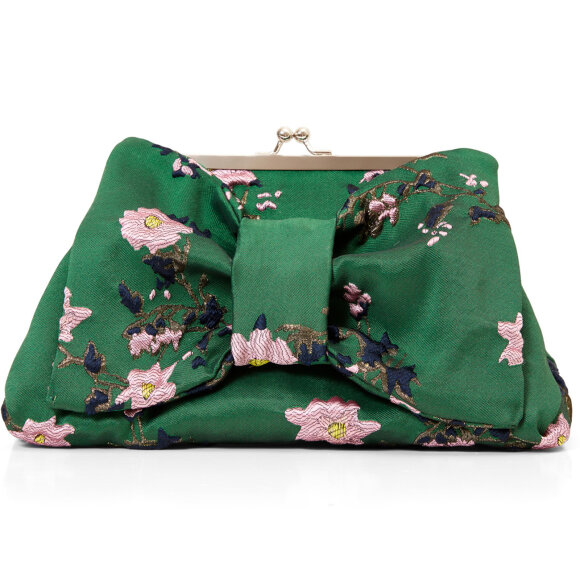 Sonja Love - Velour taske med blomster grøn