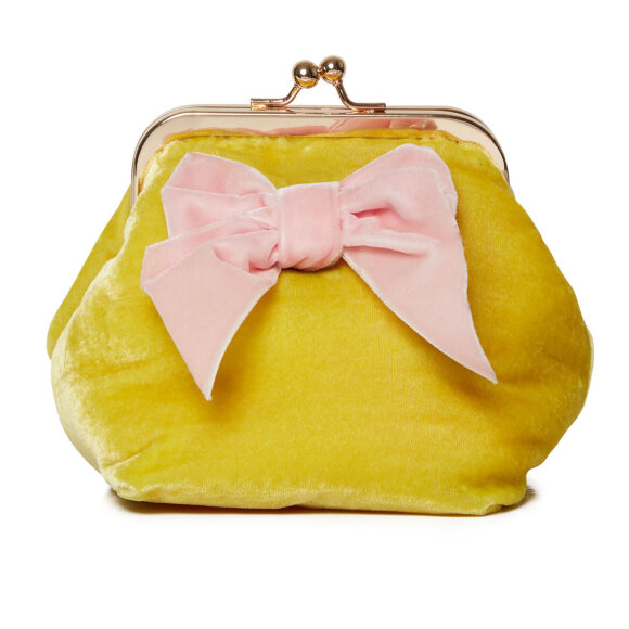 Sonja Love - Velour taske ensfarvet yellow