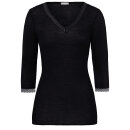 Hanro - Woolen Lace T-shirt 3/4 ærme black