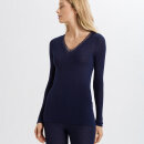 Hanro - Woolen Lace T-shirt langt ærme intense blue