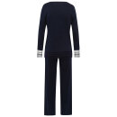 Hanro - Sina pyjamas bomuld 1/1 ærme, lange ben deep navy