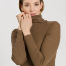 Hanro - Nora uld/silke T-Shirt med rullekrave walnut