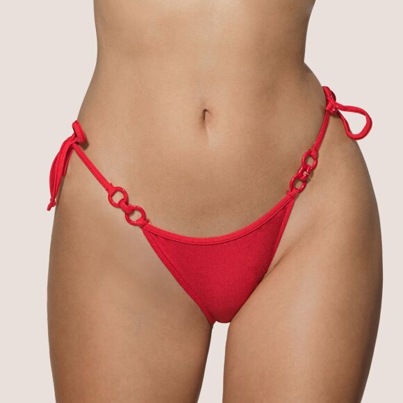 Andres Sarda - Gray lav bikinitrusse med bånd scarlet red