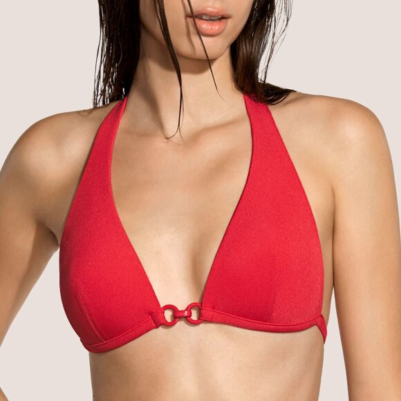 Andres Sarda - Gray bikinitop med fyld trekant scarlet red