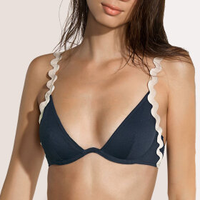 Andres Sarda - Drew bikinitop med bøjle dyb udskæring navy blue
