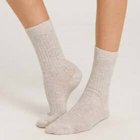 Hanro - Hanro strikkede sokker grey melange