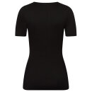 Hanro - - Cotton Seamless T-Shirt V hals 1/4 ærme black