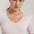 Hanro - - Cotton Seamless T-shirt V hals 1/4 ærme white