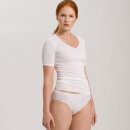 Hanro - - Cotton Seamless T-shirt V hals 1/4 ærme white