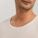 Hanro - Woolen Silk herre-T-Shirt langt ærme rund hals cygne