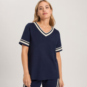Hanro - Madeleine T-Shirt kort ærme deep navy